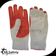 SRSAFETY 10G Strickte rote Gummi-beschichtete Palmenhandschuhe